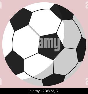 Soccer ball or football flat vector icon simple black style ...