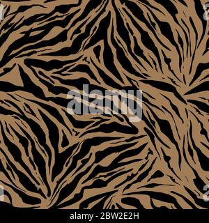 Beige Safari pattern background, tiger animal skin print, vector seamless design. African safari leopard animal fur pattern with black spots background, modern decoration Stock Vector