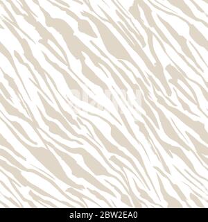 Abstract Safari pattern, modern zebra seamless print, vector background. African safari wild animal fur skin pattern with beige stripes, simple flat modern decoration background Stock Vector