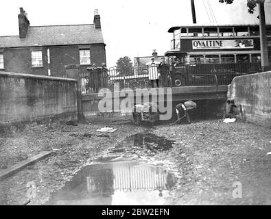 Drought on the River Cray. 1934 Stock Photo