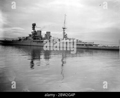 Atlantic Fleet Exercises in the Moray Firth. H.M.S. Repulse. 10th October 1928 Stock Photo
