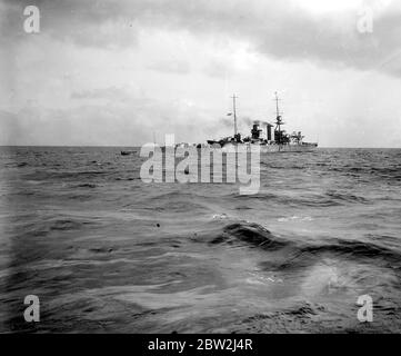 Atlantic Fleet Exercises in the Moray Firth. H.M.S. Vindictive 10th October 1928 Stock Photo