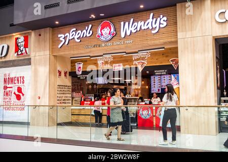 A Wendy's Hamburgers restaurant at a shopping mall in Tbilisi, Georgia Stock Photo