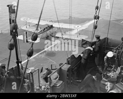 First Lord of the Admiralty Sir Bolton Eyres Monsell , left Portsmouth aboard the HMS Aircraft Carrier ' HMS Carageous ' and flew from the deck of the ship . He was present at the aerial training exercises of pilots attached to the aircraft carrier . Sir Bolton is the first ' First Lord ' to make a flight from an aircraft carrier . Sir Bolton Eyres Monsell ( centre ) in a Blackburn Dart aboard HMS Courageous taking off . 26 April 1932 . Stock Photo