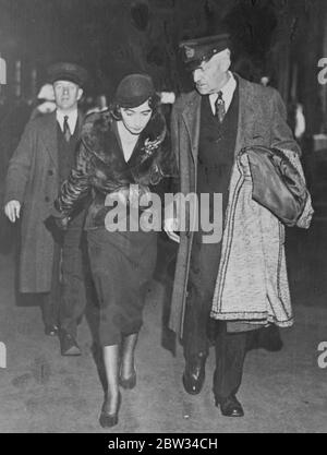 Betty Gow, nurse of the Lindbergh baby, and Ollie Wheatley, the butler ...