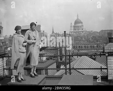 The two American girl stowaways who smuggled themselves aboard the liner ,  Berengaria  at New York in a determined effort to see England , arrived in London after having been released by the authorities . Their parents have guaranteed the cost of their passage . The girls are Jane Orr , aged 19 and Eleanor Carbery , aged 18 , both of whom are New York art students . Mr Ramsay Macdonald , the Prime Minister , was returning to England aboard the same liner . The stowaways posed as visitors and walked on board the  Berengaria  at the Cunard pier in New York . They played cards until the passenge Stock Photo