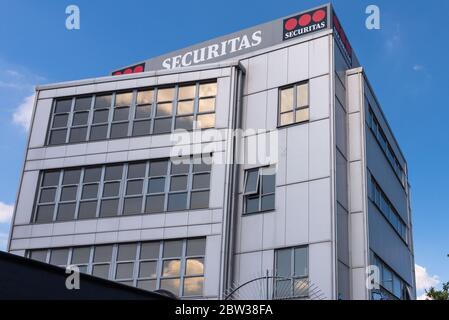 Securitas office building beside the Birmingham and Fazeley Canal in Nechells, Birmingham Stock Photo