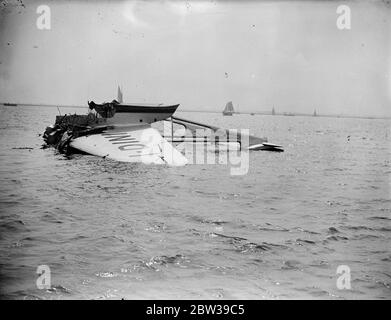 One killed four injured on first stage of Italian Air Armada . One killed four injured on the first stage of the great formation flight to United States . A tragedy marred the first stage of the flight of the Italian air armada of 24 Savoia - Marchetti SM.55X flying boats led by General Balbo , the Italian Air Minister to America . On arrival at Amsterdam from Ortobello , near Rome , one of the machines capsized killing one airman and injuring four others . The other 23 machines will continue the flight , the greatest formation flight ever attempted . Photo shows ; The wreckage of the plane th Stock Photo