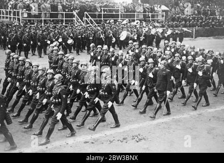 Benito Mussolini inspecting police detachments . 22 October 1934 Stock ...