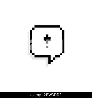 Pixel art speech bubble 8-bit saying exclamation point - isolated vector illustration Stock Vector