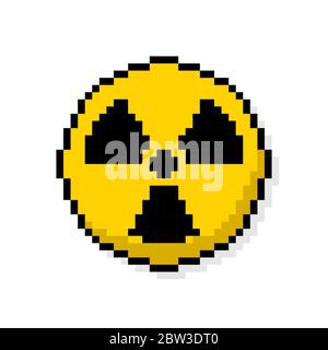 vector pixel art radioactive sign isolated cartoon Stock Vector Image ...