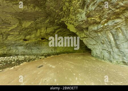 A Trail Inside A Cave Stock Photo