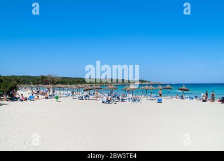 Beach at Sa Coma, Mallorca, Balearics, Spain Stock Photo