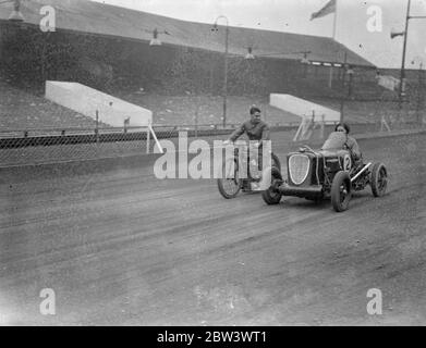 Woman driver takes up midget car racing . Fay Taylor , well known ...