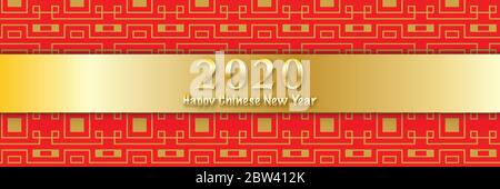 Chinese New Year elements for banner or wallpaper with red and gold texture pattern background Stock Vector