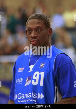 Dennis Rodman during Genesis Brighton Bears vs Guildford Heat at The Triangle, Burgess Hill, Great Britain. Stock Photo