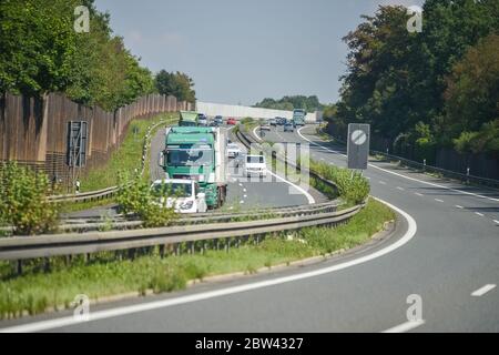 Autobahn near Plauen is a town in the Free State of Saxony. Germany Stock Photo