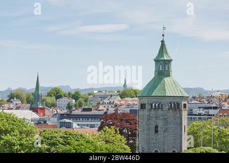 The Valberg tower overlooking town of Stavanger in Norway. Stock Photo