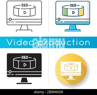 360 degree view video icon Stock Vector