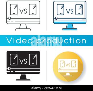 Smartphone comparison video icon Stock Vector