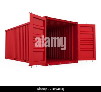 Open Shipping Container Isolated Stock Photo