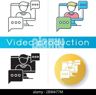 Interview video icon Stock Vector