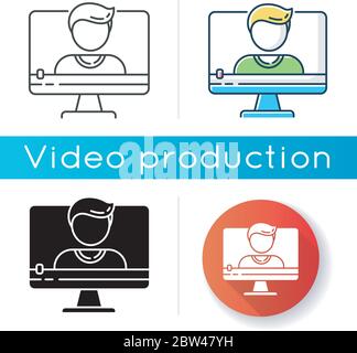Talking head video icon Stock Vector