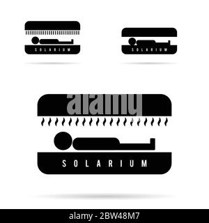 solarium with people icon in black color illustration Stock Vector