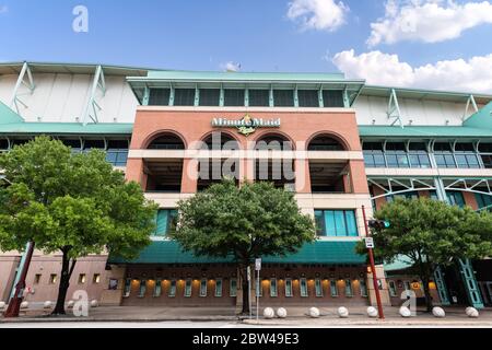 Oversized baseball's sit outside of Minute Maid Stadium, home to the MLB's  Houston Astro's. These baseball's sit at the entrances of the stadium Stock  Photo - Alamy