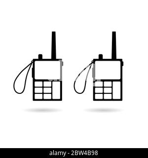 walkie talkie illustration in black color Stock Vector