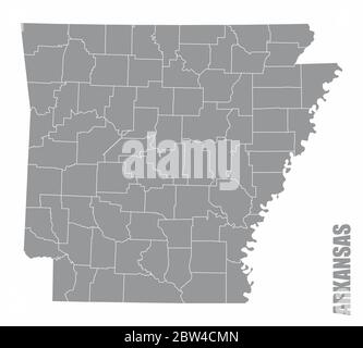 Arkansas county map Stock Vector