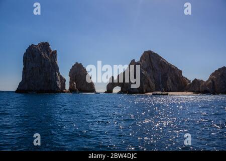 Mexico, Baja California Sur State, Sea of Cortez, listed as World Heritage by UNESCO, Cabo San Lucas, Land's End, El Arco Stock Photo