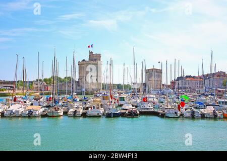 Port de Plaisance, the old harbour & the marina in the center of the city of La Rochelle, Charente-Maritime, France. Stock Photo