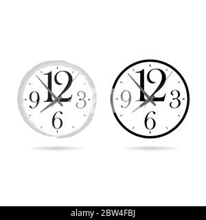 clock set cartoon ticking illustration on white background Stock Vector