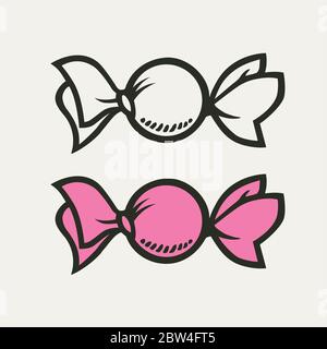 Wrapped candy icon flat design Stock Vector