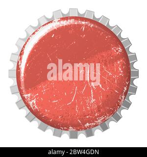 vector realistic red bottle cap Stock Vector