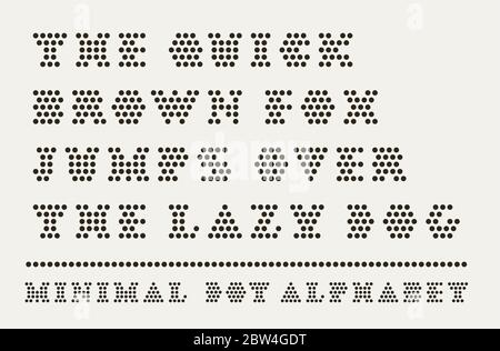 Dotted font capitals typeset Stock Vector