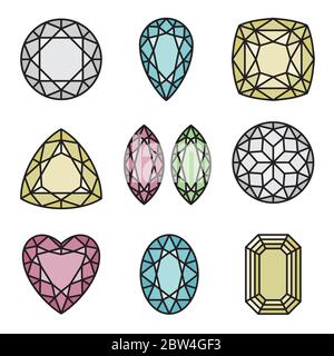 Gemetric pattern of gems cut Stock Vector
