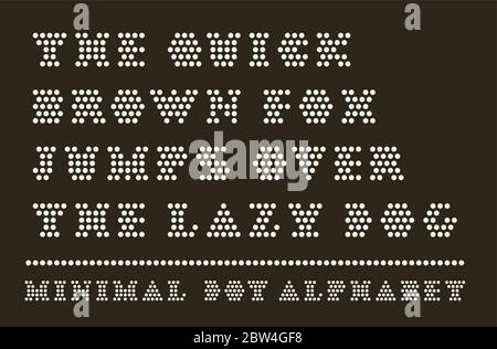 Dotted font capitals typeset Stock Vector