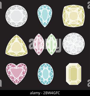 Gemetric pattern of gems cut Stock Vector