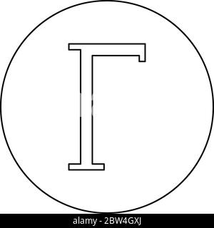 Gamma greek symbol capital letter uppercase font icon black color ...