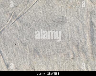 Used thick linen structure background texture Stock Photo