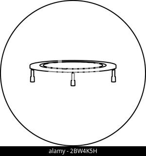 Trampoline jumping for bounce icon in circle round outline black color vector illustration flat style simple image Stock Vector