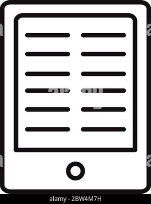 tablet lesson homework online education and development elearning line style icon vector illustration Stock Vector