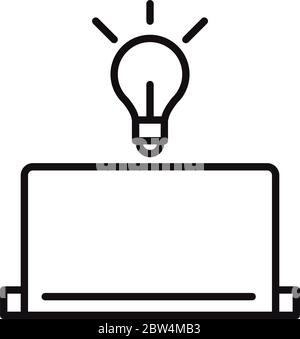 laptop creativity online education and development elearning line style icon vector illustration Stock Vector