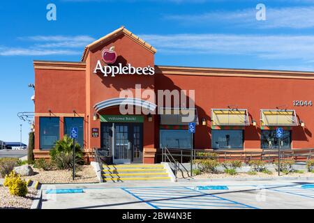 Victorville, CA / USA – February 11, 2020: Applebee’s restaurant located in Victorville, California, adjacent to Interstate 15. Stock Photo