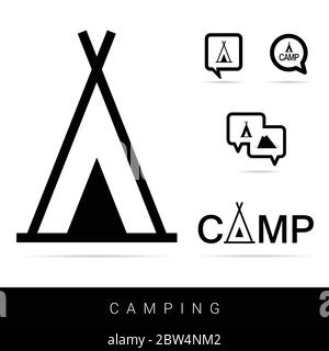 tent camping icon color illustration Stock Vector Image & Art - Alamy