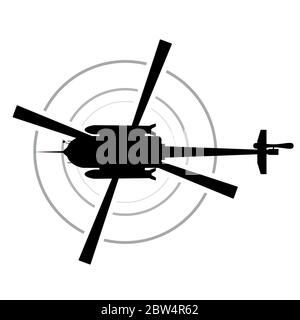 helicopter with bomb vector silhouette on white Stock Vector
