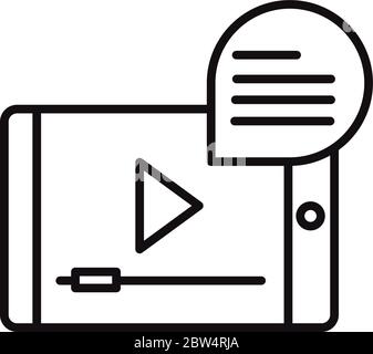 smartphone video online education and development elearning line style icon vector illustration Stock Vector