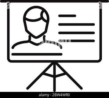 presentation board information online education and development elearning line style icon vector illustration Stock Vector